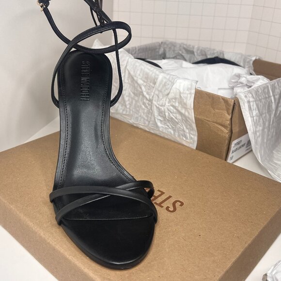 Steve Madden Black Strappy Stiletto Heels – Women’s Size 10 – Ankle Strap Sandal - Picture 6 of 14